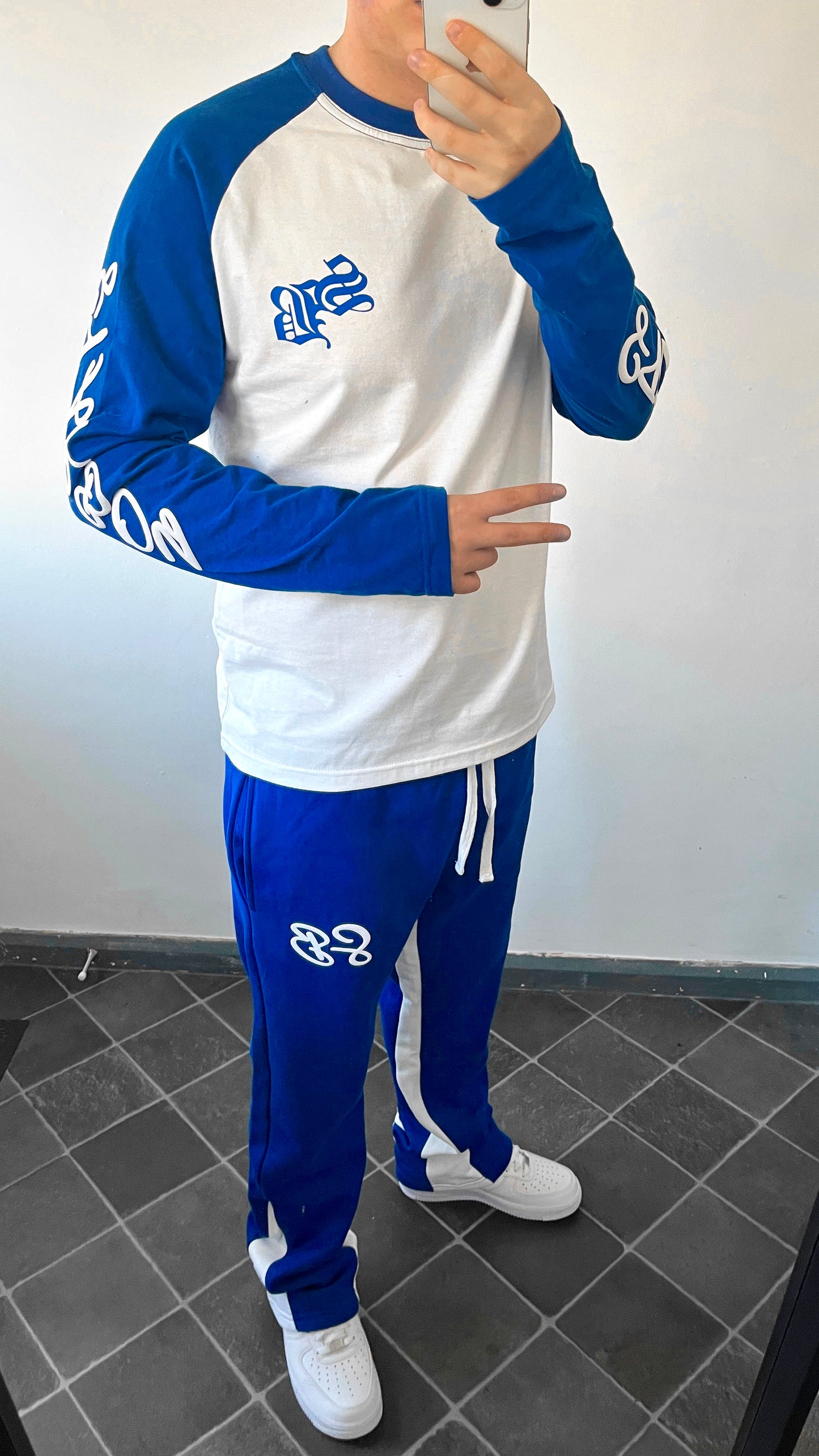 PUFF FLARED JOGGERS (BLUE)