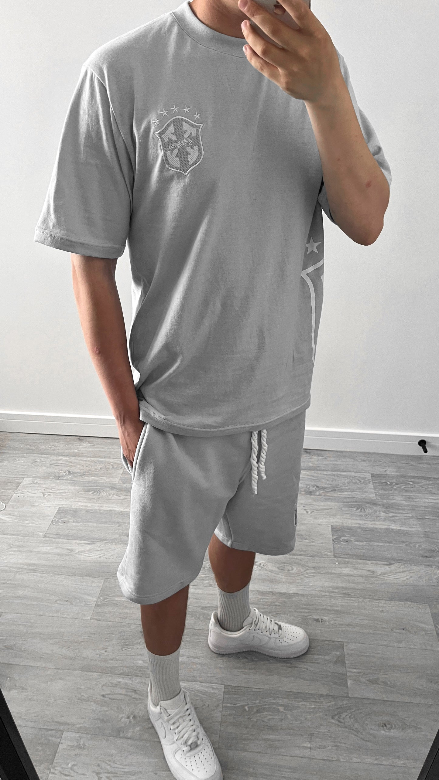 BRAZIL SHORT SLEEVE SET (GREY)