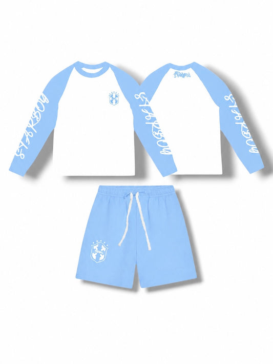 BRAZIL SHORT SET (BABY BLUE)